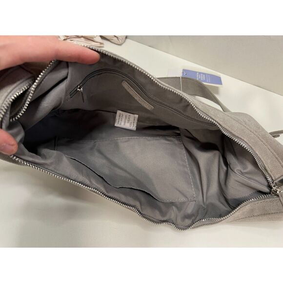 NWT ah.dorned grey vegan suede hobo bag - Picture 5 of 12